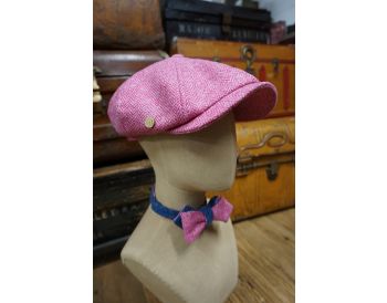 Gatsby Cap in Pink Herringbone